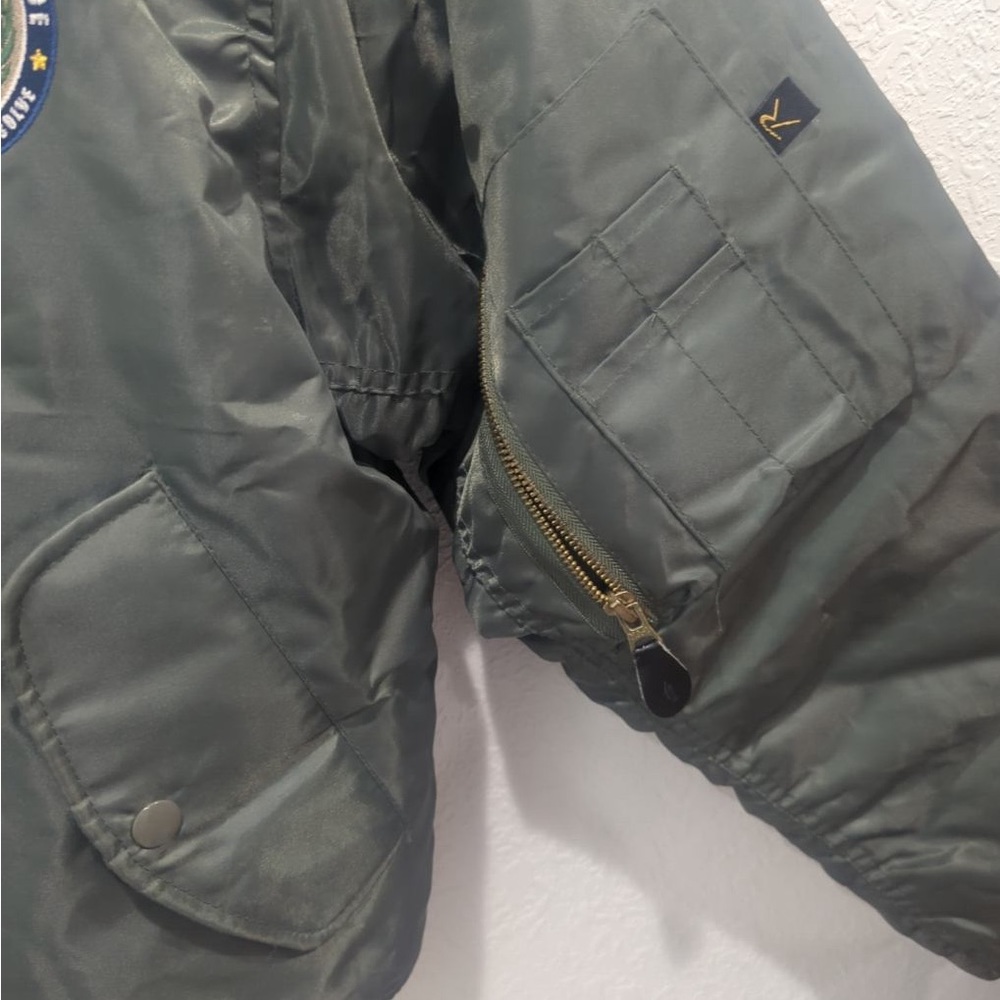 Military Green Bomber Jacket Operation Inherent R… - image 5